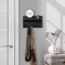 Key Holder Wall Mount, 8.5 Inch Small Home Decor Wooden Wall Organizer with 4 Hooks and Shelf, Wall Decor for Living Room Entryway Kitchen (Black)
